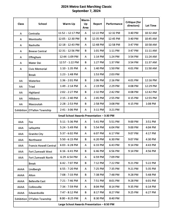 Metro East Schedule 2024