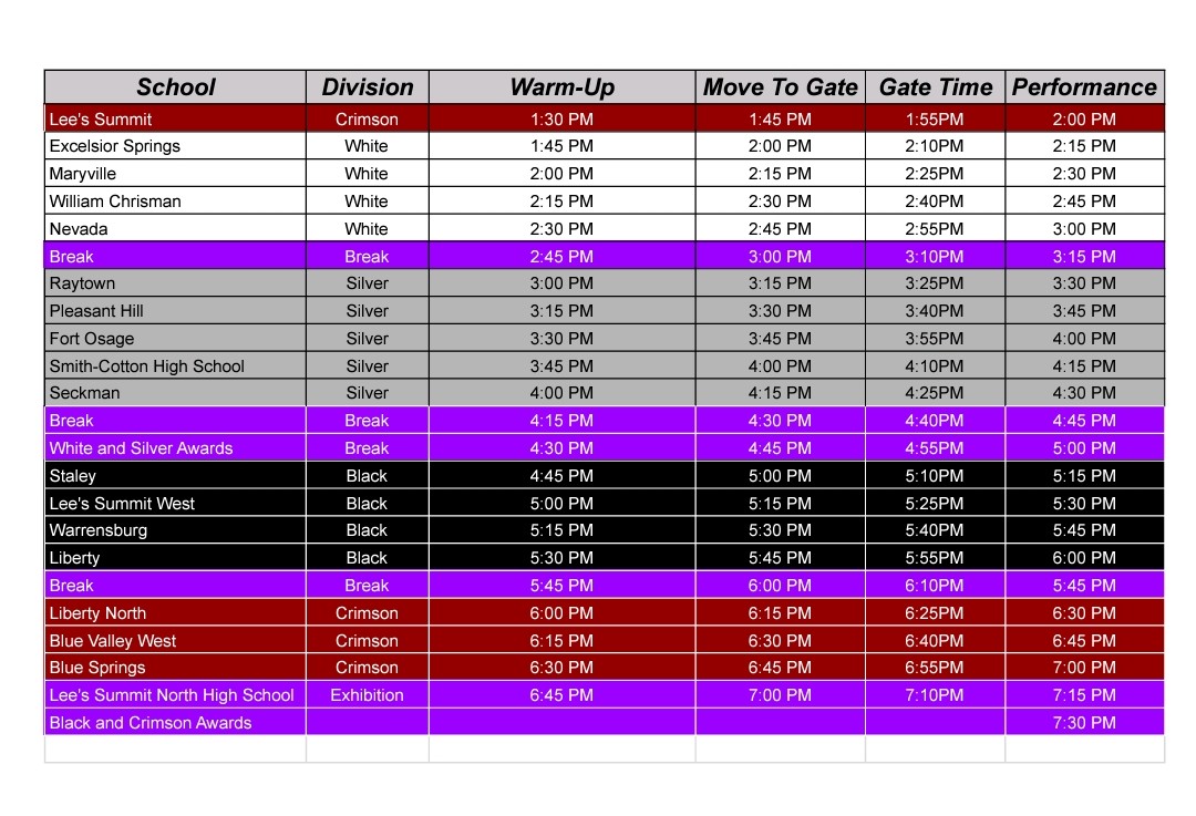 2024 LSN Field Schedule