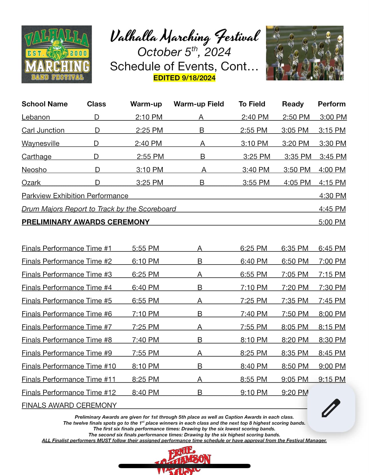 2024 Valhalla Schedule page 2