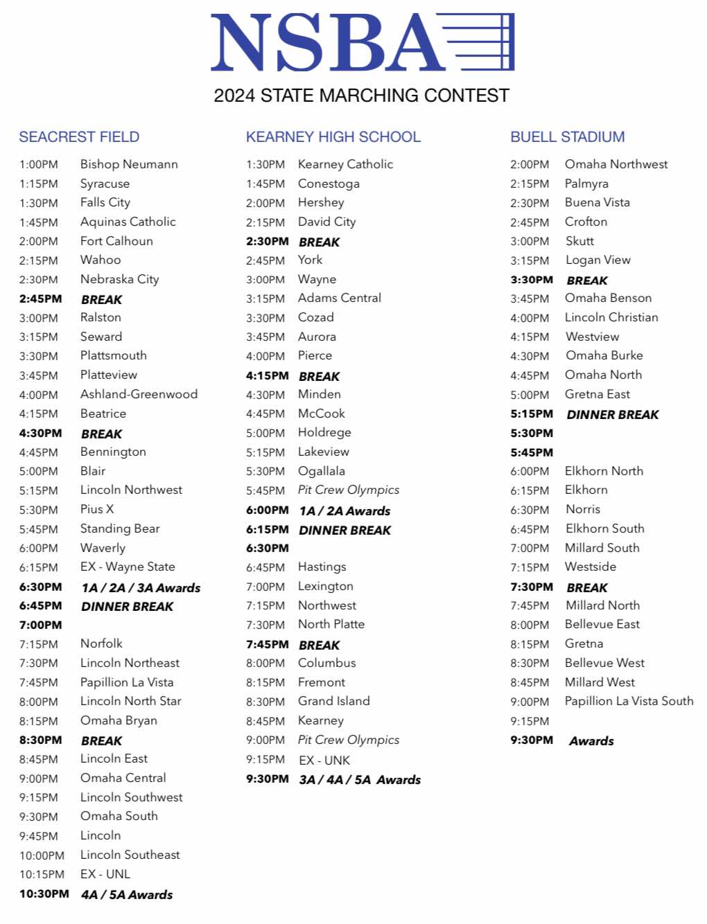 2024 Schedule