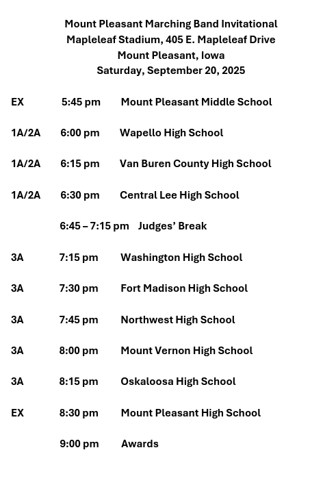 2025 Schedule