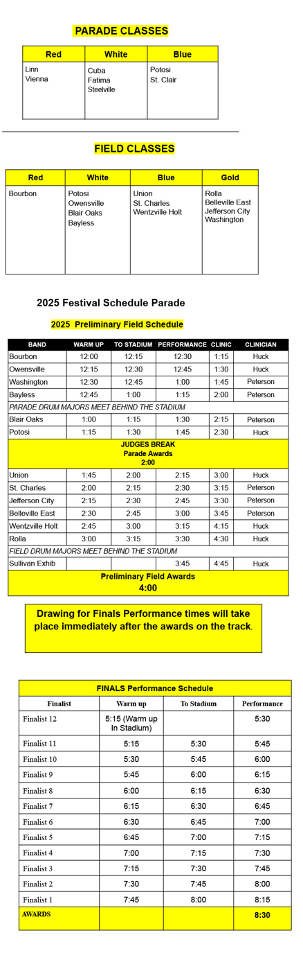 2025 Schedule