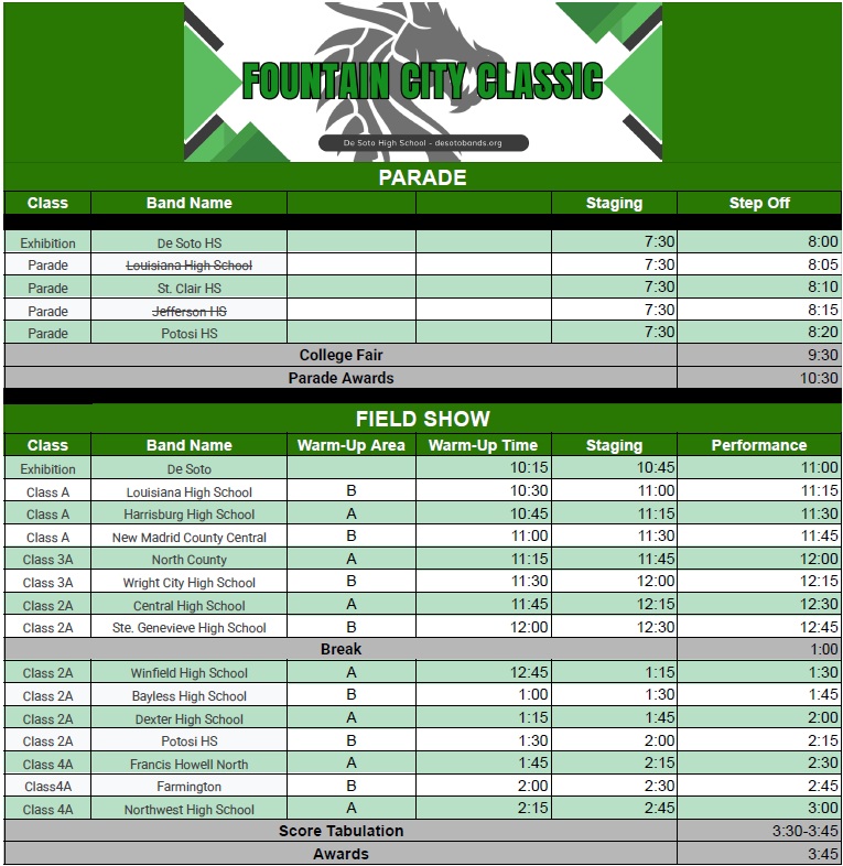 2025 Fountain City Classic Schedule