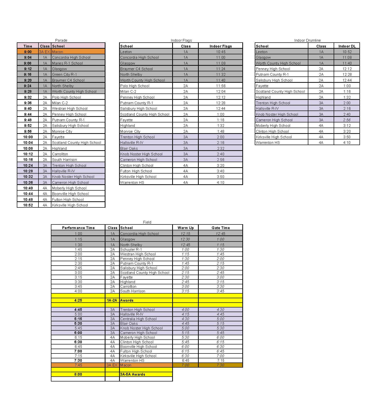 2025 Schedule