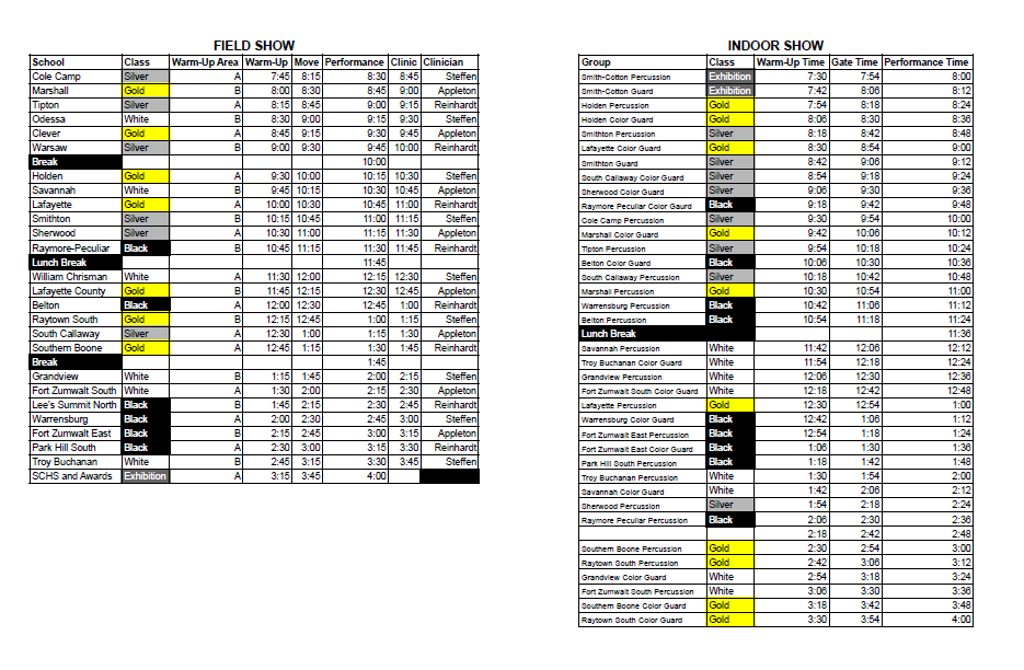 2025 Schedule