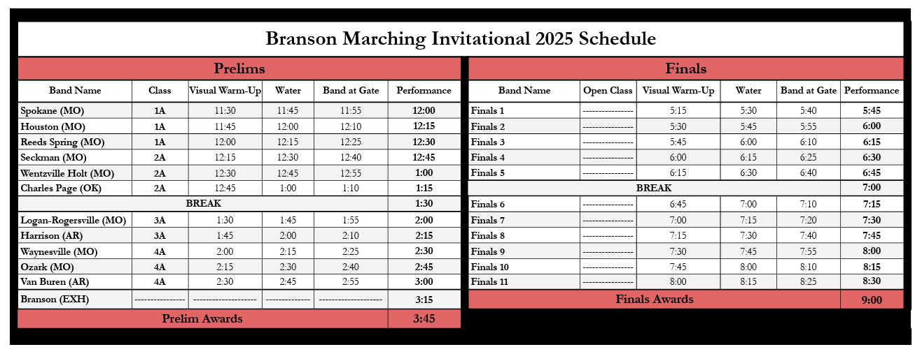 2025 Schedule