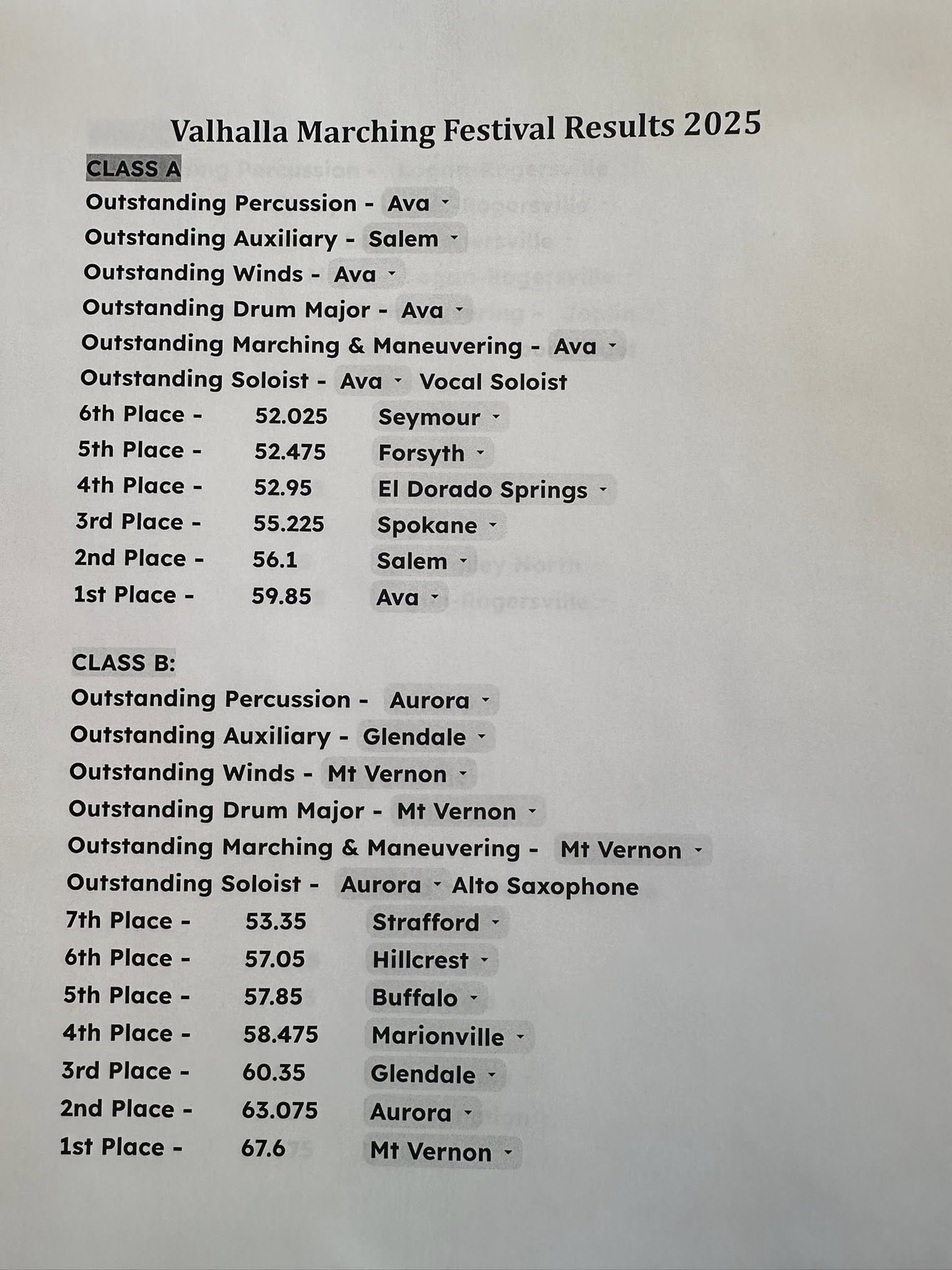 Prelims Class A and B