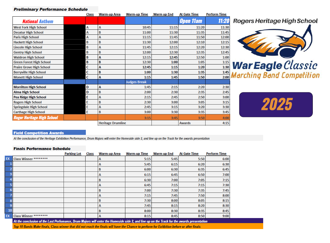 2025 Schedule
